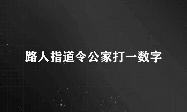 路人指道令公家打一数字