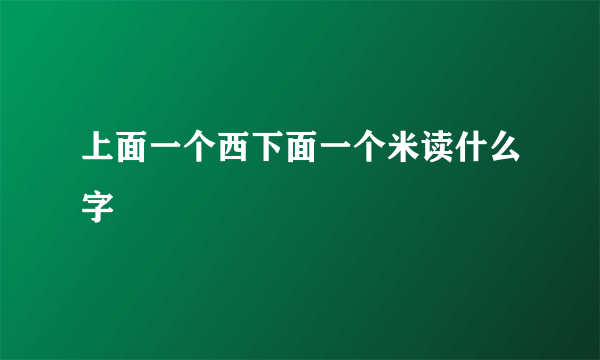 上面一个西下面一个米读什么字
