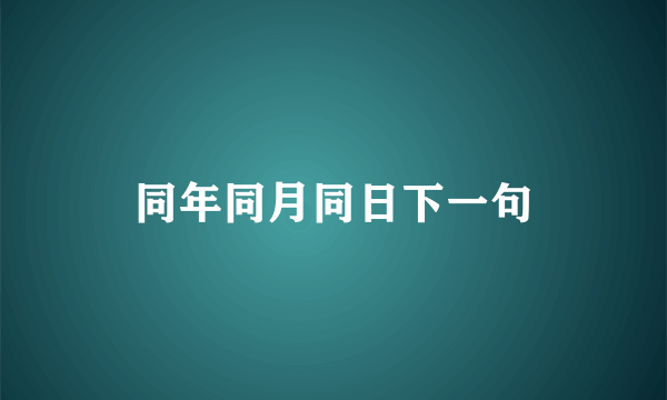 同年同月同日下一句