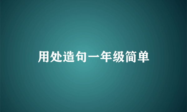 用处造句一年级简单