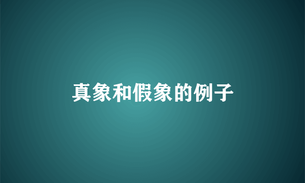 真象和假象的例子