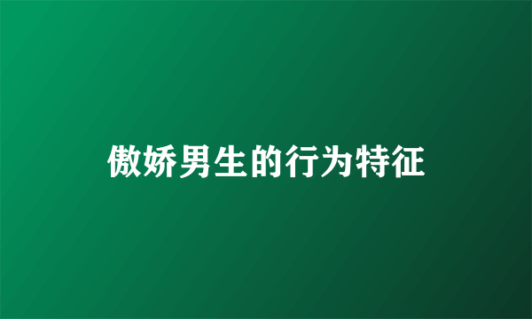 傲娇男生的行为特征