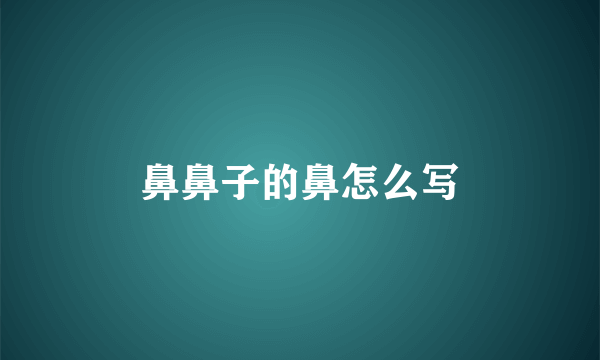 鼻鼻子的鼻怎么写