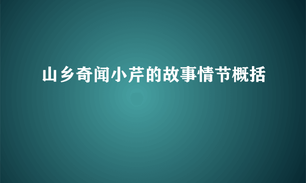 山乡奇闻小芹的故事情节概括