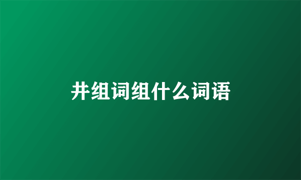 井组词组什么词语