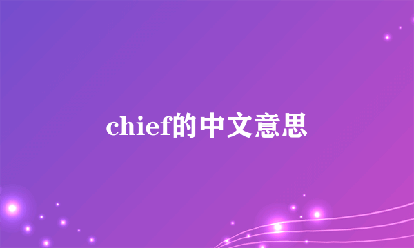 chief的中文意思