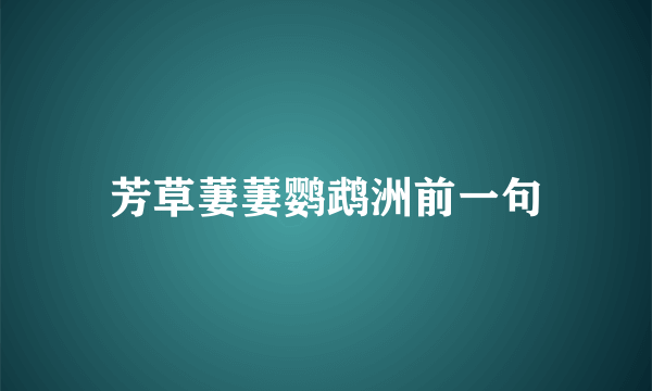 芳草萋萋鹦鹉洲前一句
