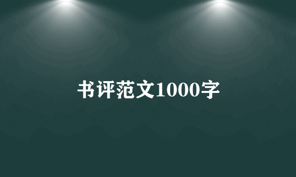 书评范文1000字