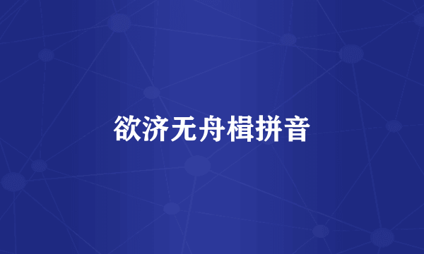欲济无舟楫拼音