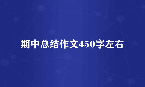 期中总结作文450字左右