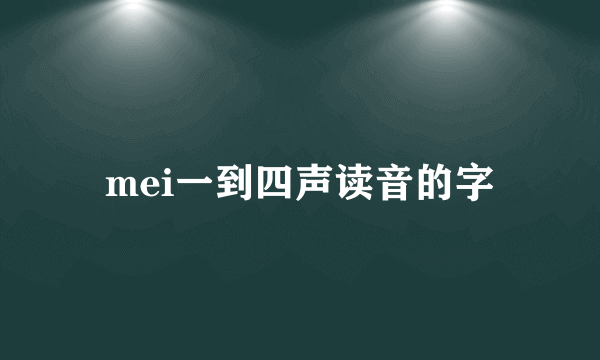 mei一到四声读音的字