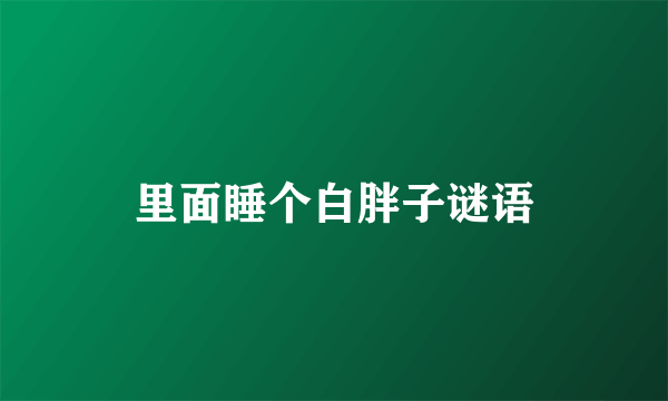 里面睡个白胖子谜语