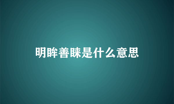 明眸善睐是什么意思