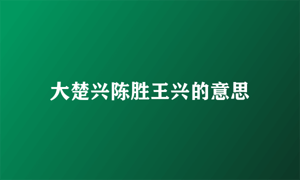 大楚兴陈胜王兴的意思
