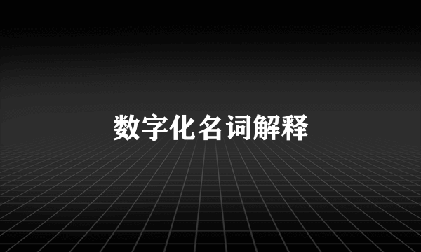 数字化名词解释