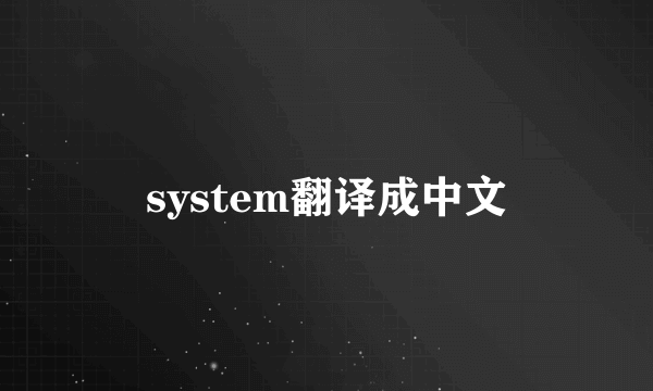 system翻译成中文