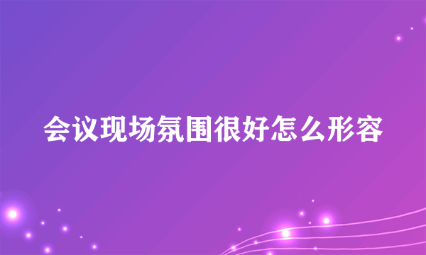 会议现场氛围很好怎么形容