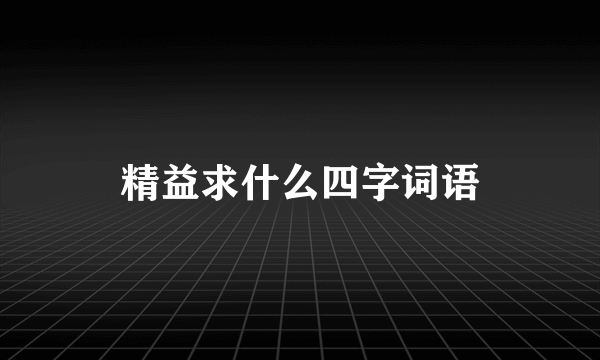 精益求什么四字词语