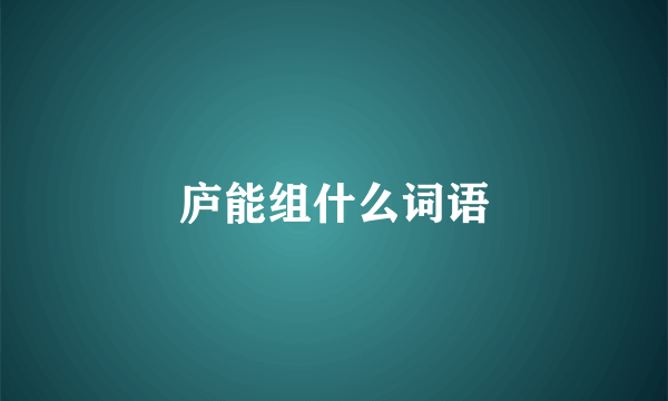 庐能组什么词语