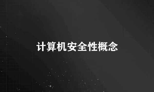 计算机安全性概念