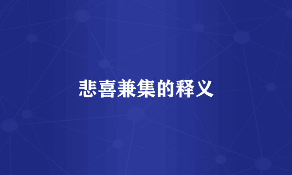 悲喜兼集的释义