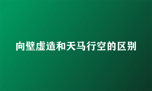 向壁虚造和天马行空的区别
