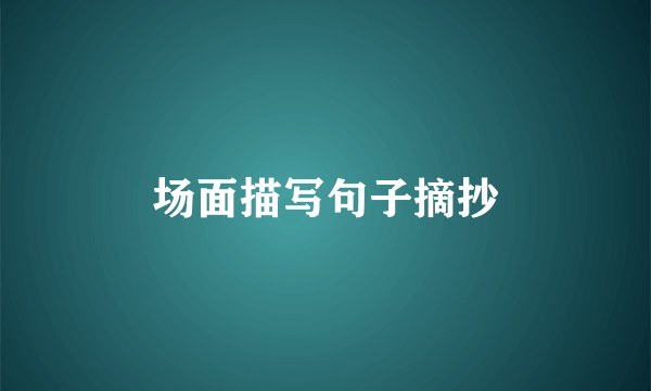 场面描写句子摘抄