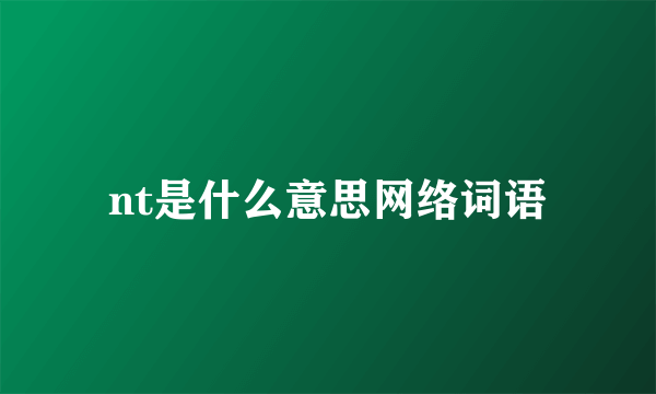 nt是什么意思网络词语
