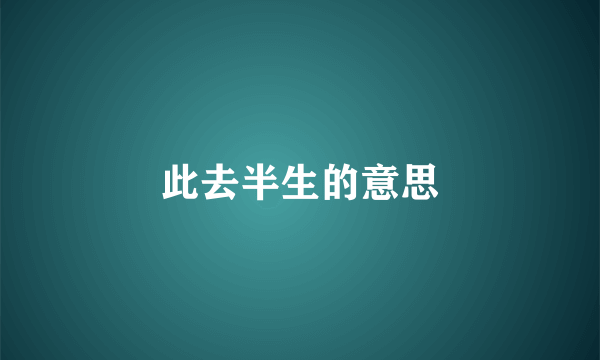 此去半生的意思