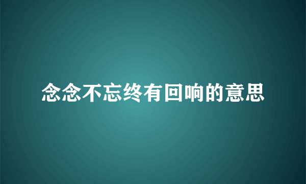 念念不忘终有回响的意思