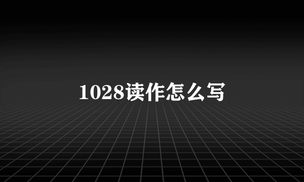1028读作怎么写