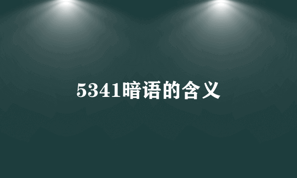 5341暗语的含义