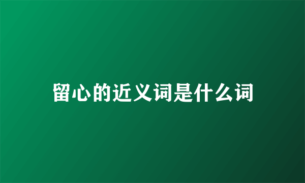留心的近义词是什么词