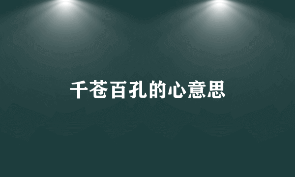千苍百孔的心意思