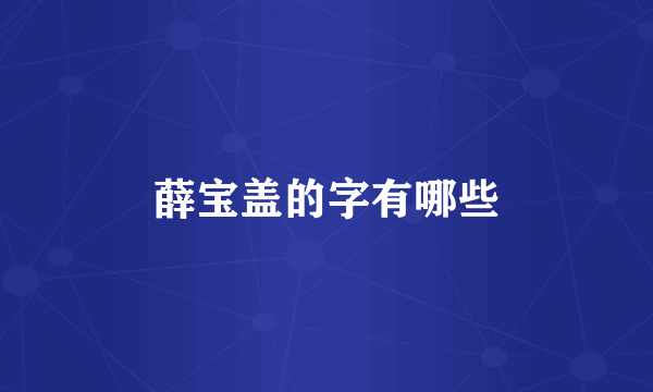 薛宝盖的字有哪些
