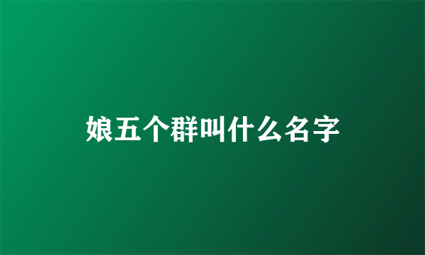 娘五个群叫什么名字