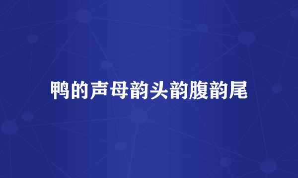 鸭的声母韵头韵腹韵尾