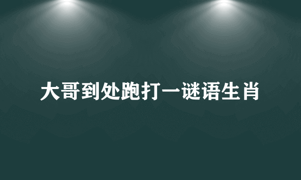 大哥到处跑打一谜语生肖