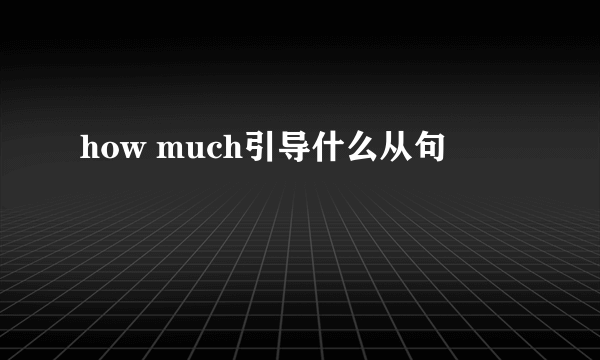 how much引导什么从句