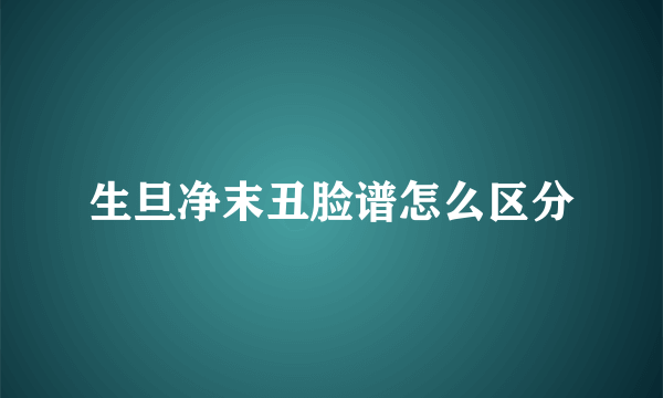 生旦净末丑脸谱怎么区分