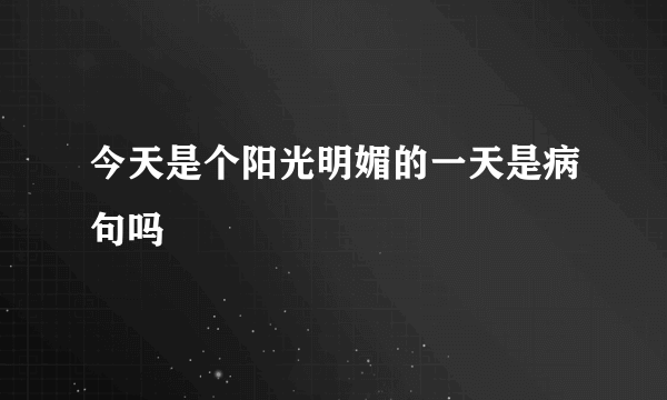 今天是个阳光明媚的一天是病句吗