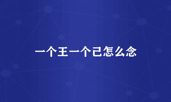 一个王一个己怎么念