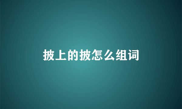 披上的披怎么组词