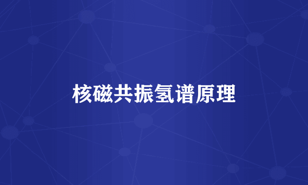 核磁共振氢谱原理