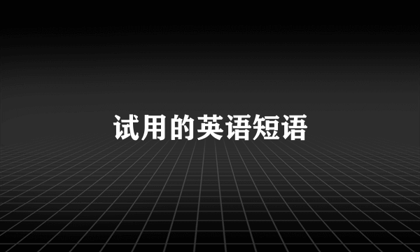 试用的英语短语