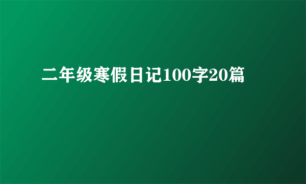 二年级寒假日记100字20篇