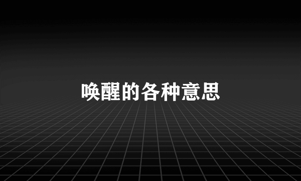 唤醒的各种意思