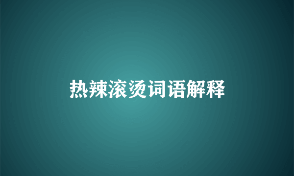 热辣滚烫词语解释