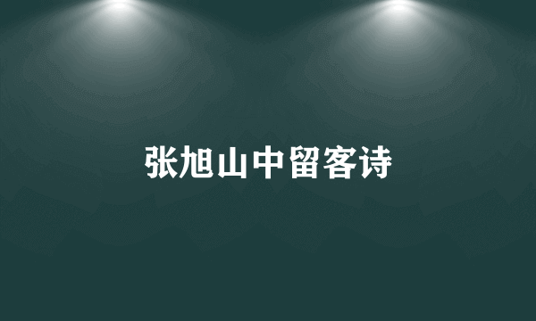 张旭山中留客诗