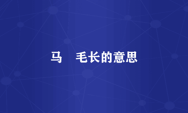 马廋毛长的意思